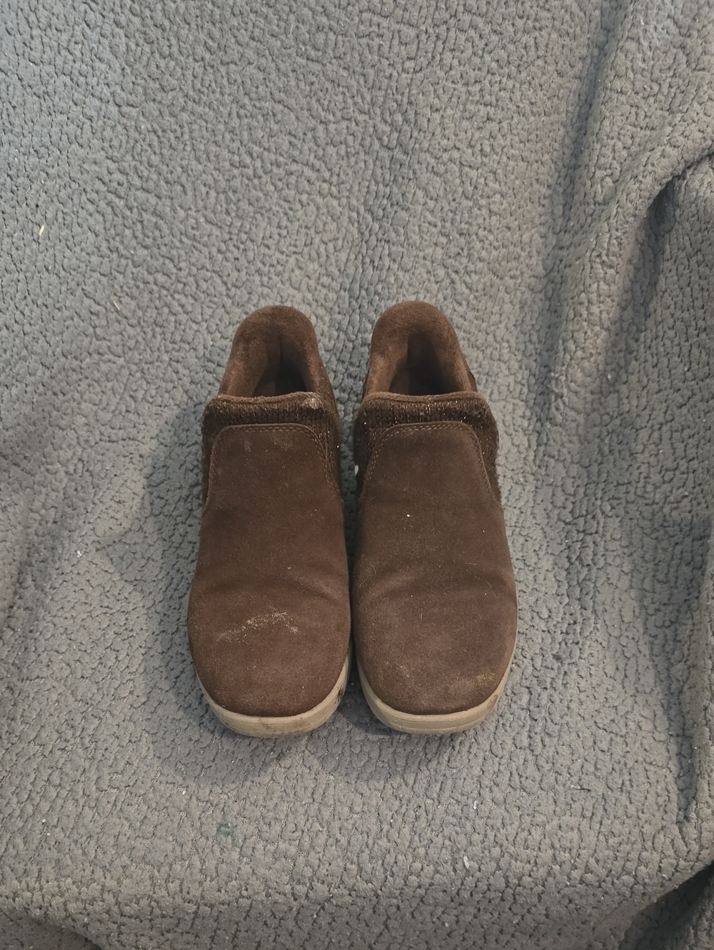 Sketchets Brown Suede Slip-On Shoes